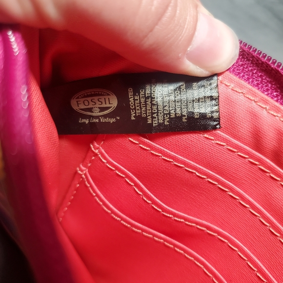 Fossil Key Per Keyper Multicolored Zip Wristlet Wallet Clutch SL4117 - See Pics - Picture 11 of 15